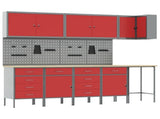 Tool Cabinet Set with Shelf 6 pcs Red Powder-Coated Steel 3321409