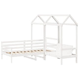 Day Bed and Bench Set with Roof without Mattress White 80x200 cm 3282207