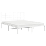 Metal Bed Frame without Mattress with Headboard White 160x200cm 355613