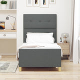 ZNTS Bed Frame Dark Grey 90x190 cm Fabric 3344691