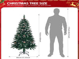 5 FT Artificial Snow Tipped Christmas Tree with DIY 100 Warm Lights Battery Operated, 21 Pine Cones, 34791300