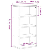 Side Cabinet ODDA 40x24x79 cm Solid Wood Pine 4103601