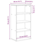 ZNTS Side Cabinet ODDA 40x24x79 cm Solid Wood Pine 4103601