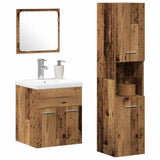 Bathroom Furniture Set with Door 4 pcs Old Wood Engineered Wood 3332579