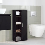 ZNTS Bathroom Cabinet with Roll Holder Black 39x22x90 cm 858525