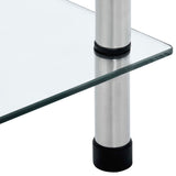6-Tier Shelf Transparent 40x40x160 cm Tempered Glass 249507