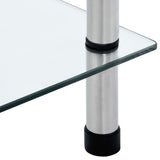 6-Tier Shelf Transparent 40x40x160 cm Tempered Glass 249507
