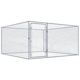 Outdoor Dog Kennel Galvanised Steel 2x2x1 m 170819