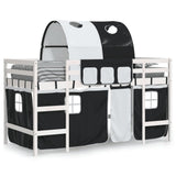 ZNTS Kids' Loft Bed with Tunnel without Mattress White&Black 80x200cm 3206985