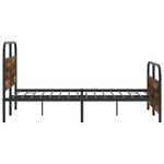 Metal Bed Frame without Mattress Smoked Oak 140x200 cm 3318636