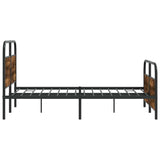 Metal Bed Frame without Mattress Smoked Oak 140x200 cm 3318636
