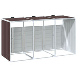 Wheelie Bin Storage for Triple Bins Brown 216x81x115 cm Steel 4006182