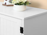 Accent Floor Storage Cabinet Kitchen Cupboard with Adjustable Shelves and 2 Lower Doors, White T3398P341252