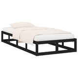 Bed Frame without Mattress Black 90x200 cm Solid Wood 820785