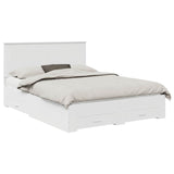 Bed Frame with Headboard White 150 x 200 cm Engineered Wood 3411289