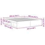 Bed Frame without Mattress Artisan Oak 200x200cm Engineered Wood 3328870