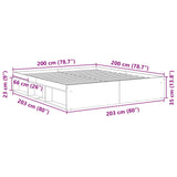 Bed Frame without Mattress Artisan Oak 200x200cm Engineered Wood 3328870