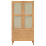 Wardrobe SENJA Rattan Look Brown 90x55x175 cm Solid Wood Pine 358034