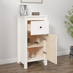 ZNTS Sideboard White 40x35x80 cm Solid Wood Pine 813756