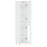 Highboard High Gloss White 34.5x34x180 cm Engineered Wood 3199035