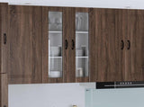 Wall Glass Cabinet LUCCA Brown Oak 60 x 31 x 100 cm 885182