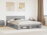 Bed Frame Grey Sonoma 160 x 200 cm Engineered Wood 3408744