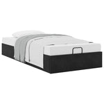 Ottoman Bed Frame No Mattress Black Single Velvet 3310999