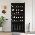 Shoe Cabinet with Door Black 80 x 39 x 180 cm Engineered wood 3333867