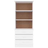 ZNTS Bookcase with Drawers ALTA White 60x35x142 cm Solid Wood Pine 353952