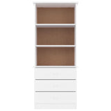 Bookcase with Drawers ALTA White 60x35x142 cm Solid Wood Pine 353952