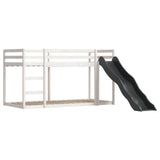 Bunk Bed without Mattress with Slide and Curtains Blue 90x200 cm 3284165
