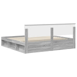 Bed Frame Grey Sonoma 200 x 200 cm Solid Pine Wood 3410560