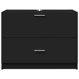 Sink Cabinet Black 78x37x59 cm Engineered Wood 848116