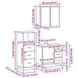 3 Piece Bathroom Furniture Set Grey Sonoma Engineered Wood 3301018