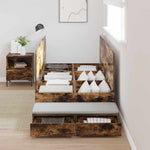 Storage Bed Frame with Drawer Smoked Oak 236.5 x 100 x 31.5 cm 3335617