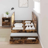 Storage Bed Frame with Drawer Smoked Oak 80 cm Engineered Wood 3335601