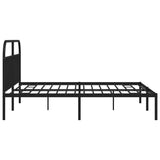 Bed Frame Black Powder-Coated Steel Double Bed Frame 353641