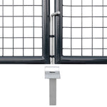 ZNTS Mesh Garden Gate Galvanised Steel 289x200 cm Grey 143367