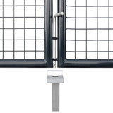 ZNTS Mesh Garden Gate Galvanised Steel 289x75 cm Grey 143362
