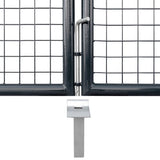 Mesh Garden Gate Galvanised Steel 400x150 cm Grey 143377