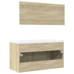 ZNTS 3 Piece Bathroom Furniture Set Sonoma Oak Engineered Wood 3324988