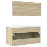 ZNTS 3 Piece Bathroom Furniture Set Sonoma Oak Engineered Wood 3324988