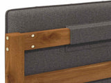 Bed Frame with Upholstered Headboard Natural and Light Grey 904161