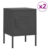 Nightstands 2 pcs Anthracite 35x35x51 cm Steel 3095211