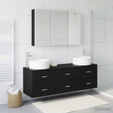 Bathroom Furniture Set 4 pcs Black Oak 3407064