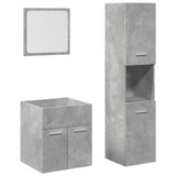 ZNTS 3 Piece Bathroom Furniture Set Concrete Grey Engineered Wood 3324867