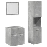 3 Piece Bathroom Furniture Set Concrete Grey Engineered Wood 3324867