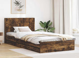 Bed Frame with Storage and Headboard Smoked Oak 75 x 190 cm 3413993