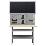 Workbench with Three Wall Panels and One Cabinet 3053436