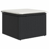 11 Piece Garden Sofa Set with Cushions Black Poly Rattan 3228916